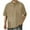 Khaki, variant on WREESH Men's Solid Color Henley Shirt - Sporty Short Sleeve Pullover with 3-Button Placket, Athletic Wear for Training