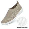 thumbnail image 2 of JENN ARDOR Women's Mesh Slip on Trainer Fitness Walking Running Sports Sneakers Casual Shoes Beige，Size 7.5, 2 of 8