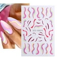 thumbnail image 3 of Line Nail Art Stickers Decals, 6 Sheets 3D Blue Pink Purple Rainbow Line Nail Decals Self-Adhesive Curve Stripe Lines Design Nail Sticker Foil Nail Art Accessories French Nail Art Decoration, 3 of 4