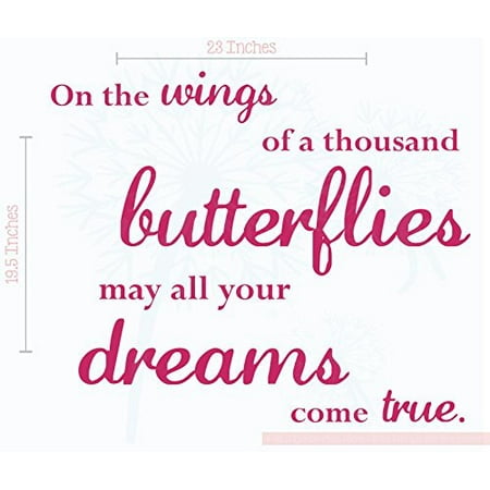 Wings of a Thousand Butterflies Vinyl Lettering Best Stickers Wall Art Decals 23x19.5-inch Hot (Best Hot Wings In Seattle)