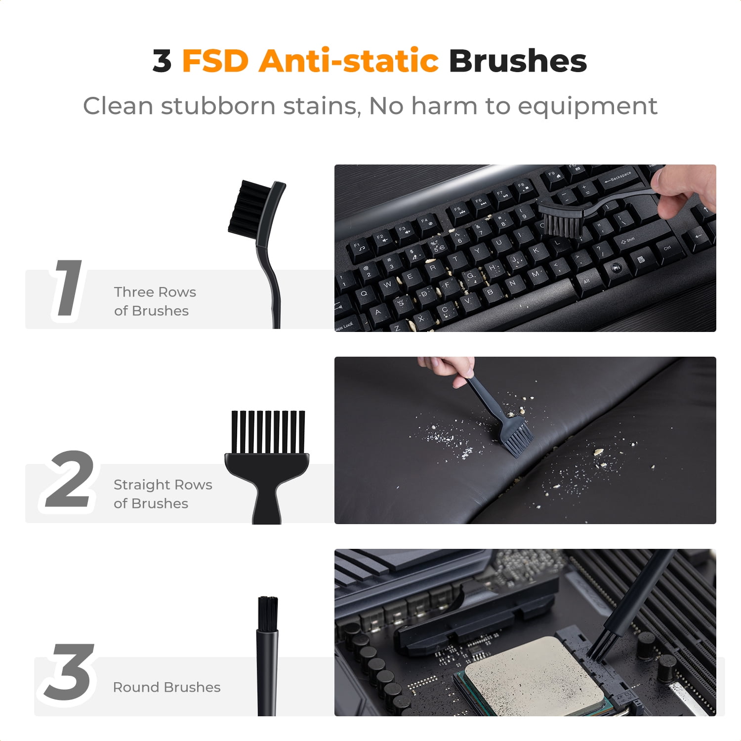 K&F Concept 12-1 Brushless Compressed Air Duster, 3 Gear Adjustable, Super Wind Power,Rechargeable&Portable,for Deep Computer Clean, Keyboard, Car Dry, Home