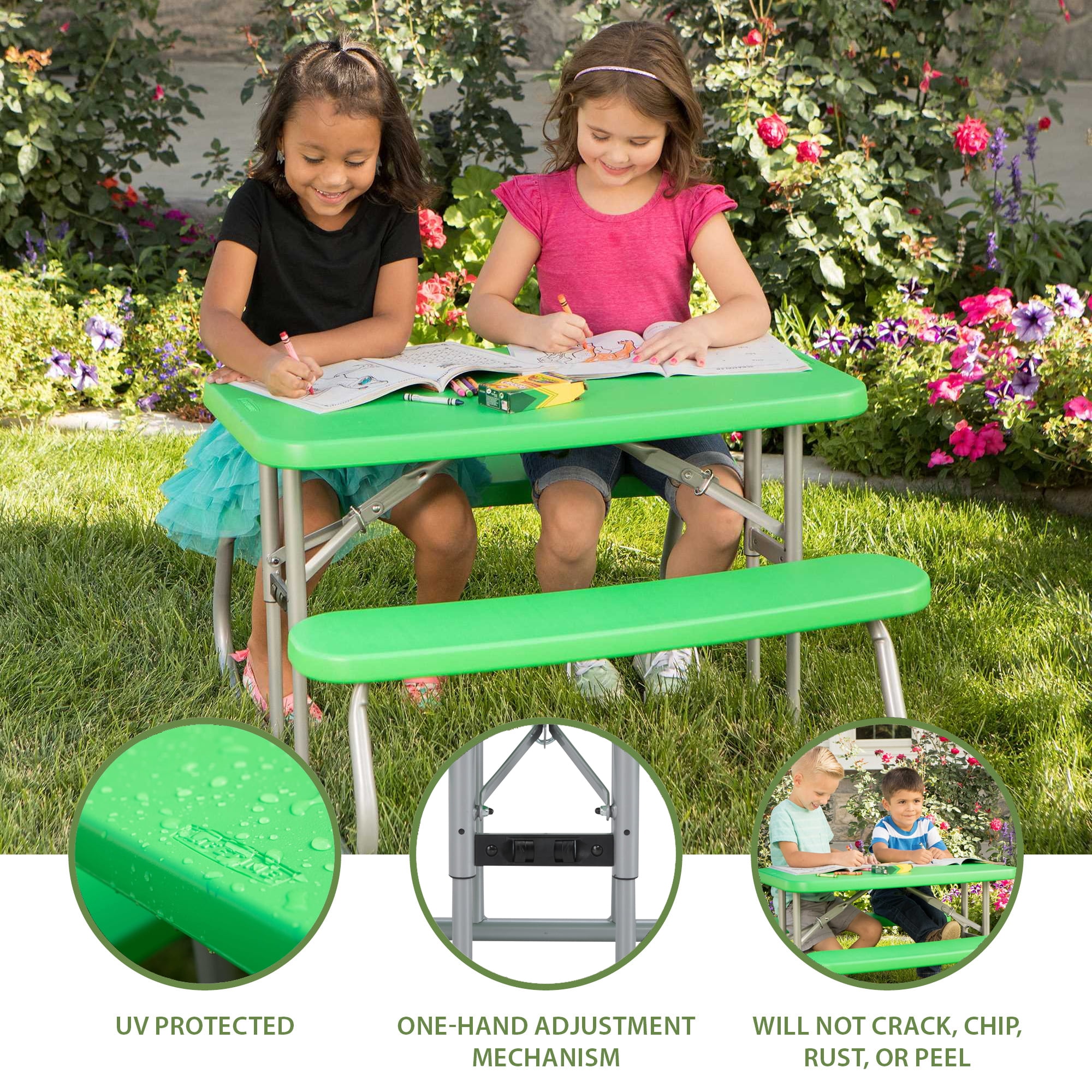 Lifetime, Children's Picnic Table, Green, Foldable, All-Weather