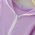 thumbnail image 4 of Girls Swim Cover up Zipper Hooded Bathrobe Beach Dress Long Sleeve Terry Swimsuit Kids Swimsuits for Girls 1-2 Years, 4 of 5