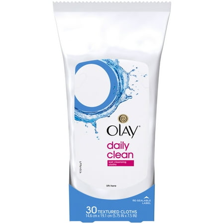 Olay Wet Cleansing Cloths Normal, 30 CountÂ