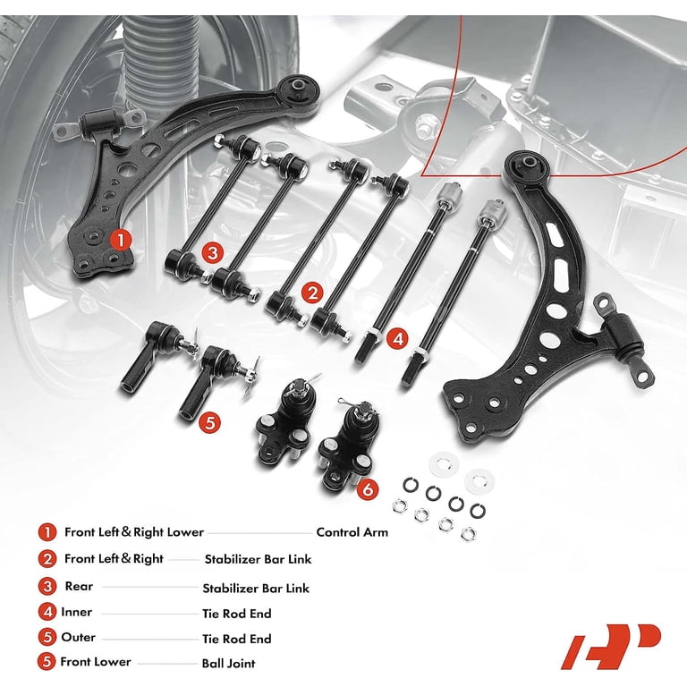 PartsW Front Suspension Kit For Toyota Camry Avalon Lexus ES350 - Ball Joints