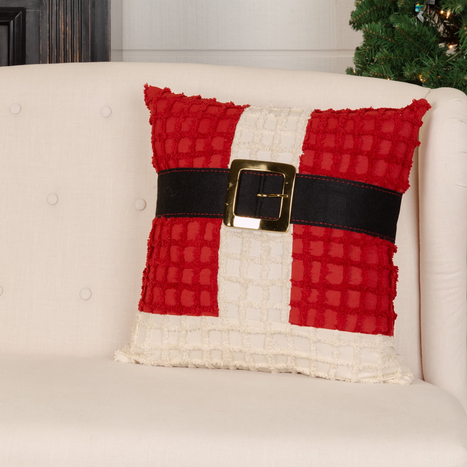 VHC Brand Chenille Christmas 18X18 Pillow Cover 57349