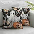 thumbnail image 3 of Lovely Ghost Pillow Covers for Couch Sofa Bed Happy Halloween Pillow Covers Colorful Gradient Style Pillowcase Cushion Case Spider Web and Pumpkin Outdoor Pillow Covers, 3 of 5