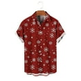 thumbnail image 5 of Stamzod Mens Christmas Hawaiian Shirt Xmas Snowflake Short Sleeve Oversized Shirt Holiday Button Down Shirts for Men Hot Pink XXXXL, 5 of 5