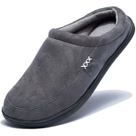 

Men s Warm Memory Foam Suede Plush Shearling Lined Slip on Indoor Outdoor Clog House Slippers