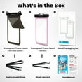 thumbnail image 4 of Atzeste 2 Pack Double Space Waterproof Phone Pouch Bag, IPX8 Waterproof Phone Case Dry Bag for  iPhone 16 15 Pro Max, up to 7.5" for Beach Vacation Travel Cruise Essentials, Pink, 4 of 9