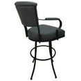 thumbnail image 2 of Miami Extra Tall 34" Metal Bar Stools on A Base - Grey Vinyl - Black, 2 of 3