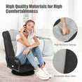 thumbnail image 6 of GOFLAME Swivel Gaming Floor Chair, 360 Degree Folding Chair with Adjustable 6-Position Backrest and Armrest, Lazy Sofa Lounger for TV, Reading, Playing Video Games (Black/Grey), 6 of 18