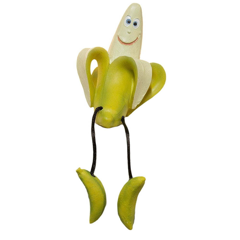 3.75 Inch Happy Fruit Shelf Sitter with Dangle Legs Banana, 3.75 x 2.
