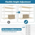 thumbnail image 4 of PrimeZone 28" W x 12" D x 59" H Closet Storage Shelves - 5 Tier White Metal Connector Shelving, Adjustable Heavy Duty Garage Shelves, Utility Rack Organizer Shelf for Kitchen Pantry Closet, 2 PCS, 4 of 10