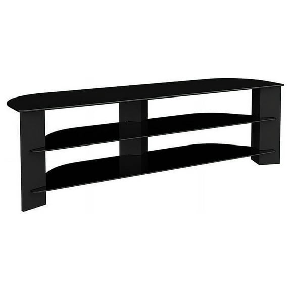 AVF Wood Glass Varano TV Stand with Glass Shelves for TVs 37" to 70" in Black