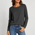 thumbnail image 5 of Aloohaidyvio Womens Long Sleeve Tops Lightweight Basic Tee Fall Soft Crewneck Shirts, 5 of 7