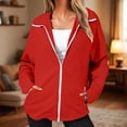 thumbnail image 2 of Zip Up Hoodie Women Long Sleeve Y2K Sweatshirts | Oversized Drawstring Sweatshirts Cute Comfy Hooded Sweatshirts Trendy Casual Track Jacket With Pockets, 2 of 6