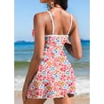 thumbnail image 3 of SHEWIN One Piece Swimsuits for Women Vintage Swimdress with Floral Printed Tummy Control Bathing Suit High Waisted Beachwear with Pocket, 3 of 10
