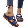thumbnail image 1 of Leather Flower Embroidered Vintage Casual Soft Footbed Orthopedic Arch-support Hk, 1 of 4