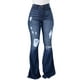 thumbnail image 1 of Pantalones de pierna ancha que combinan con todo para mujer, lavados, rasgados, elásticos, ajustados, acampanados a la cadera Fridja hfkajh103390, 1 of 8