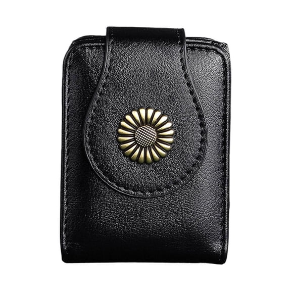 Portable Lipstick Case with Mirror for Women, Retro Mini Travel Cosmetic Pouch for 2-3 Lipsticks, PU Leather Pocket Organizer Bag