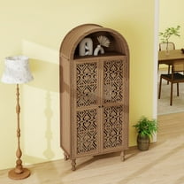 YINGYING 70.28" Tall Arched Pantry Cabinet with Drawer, Hollow Kitchen Pantry Storage Cabinet with Adjustable Shelves, Versatile Cupboard for Kitchen, Dining