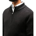 thumbnail image 6 of X RAY JEANS Mens Ribbed Mock Neck Quarter-Zip Sweater, Black, L, 6 of 8