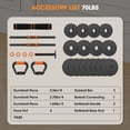 thumbnail image 2 of 4-in-1 Adjustable Dumbbell Set, 70Lbs (35 Lbs Each), Free Weights with Connector, Used as Kettlebell/Barbell/Push up Stand, Upgraded Lock Nut, Home Gym Equipment for Strength Training, 2 of 7