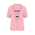 thumbnail image 4 of Womens Tops Short Sleeve Round Neck Satin Solid Color Summer T-shirt Pink XXL, 4 of 5