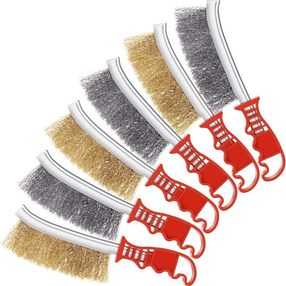 6 Pcs Brosses Métalliques à Râper Brosse Métallique en Laiton en Acier Inoxydable pour Automobile, Nettoyage de Scories Soudage Brosse de Récurage de Rouille