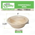 thumbnail image 3 of [50 Pack] 40 oz Round Disposable Compostable Paper Bowls with Dome Lids Heavy-Duty, Eco-Friendly Natural Bagasse Unbleached, Heat Resistant, 100% Biodegradable Salad Bowls Alternative to Plastic, 3 of 9