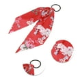 thumbnail image 3 of Unique Bargains 1 Pc Floral Triangle Ribbon Hair Elastic Band Red, 3 of 5