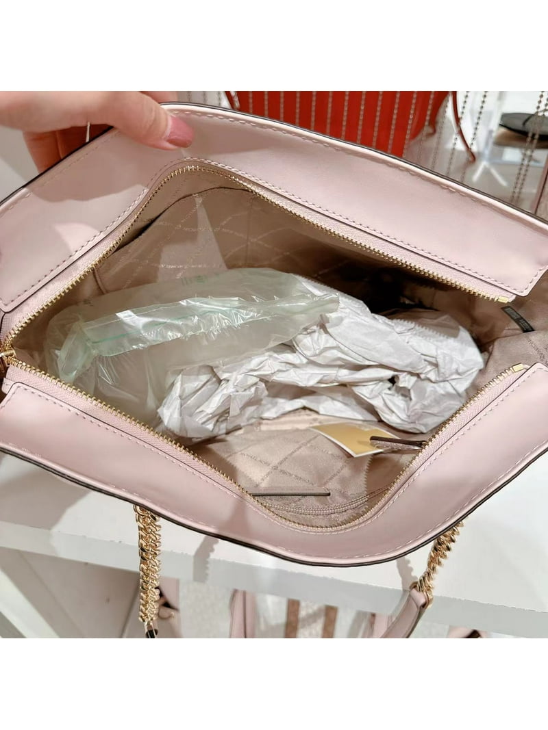 ⛔mk⛔ Michael Kors Jet Set Medium Powder Blush Leather Front Zip