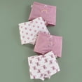 thumbnail image 2 of shoper Girls Organic Cotton Underwear 4-Pack Cute Print & Breathable Girls Briefs Size 3-14 Years Dark Purple 130, 2 of 3