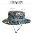 thumbnail image 2 of TELOLY Sun Hat Summer Round Edge Camouflage Bucket Hat One-Size-Fits-All Breathable Hole Drawstring Design Mens Hat,Style 7, 2 of 4