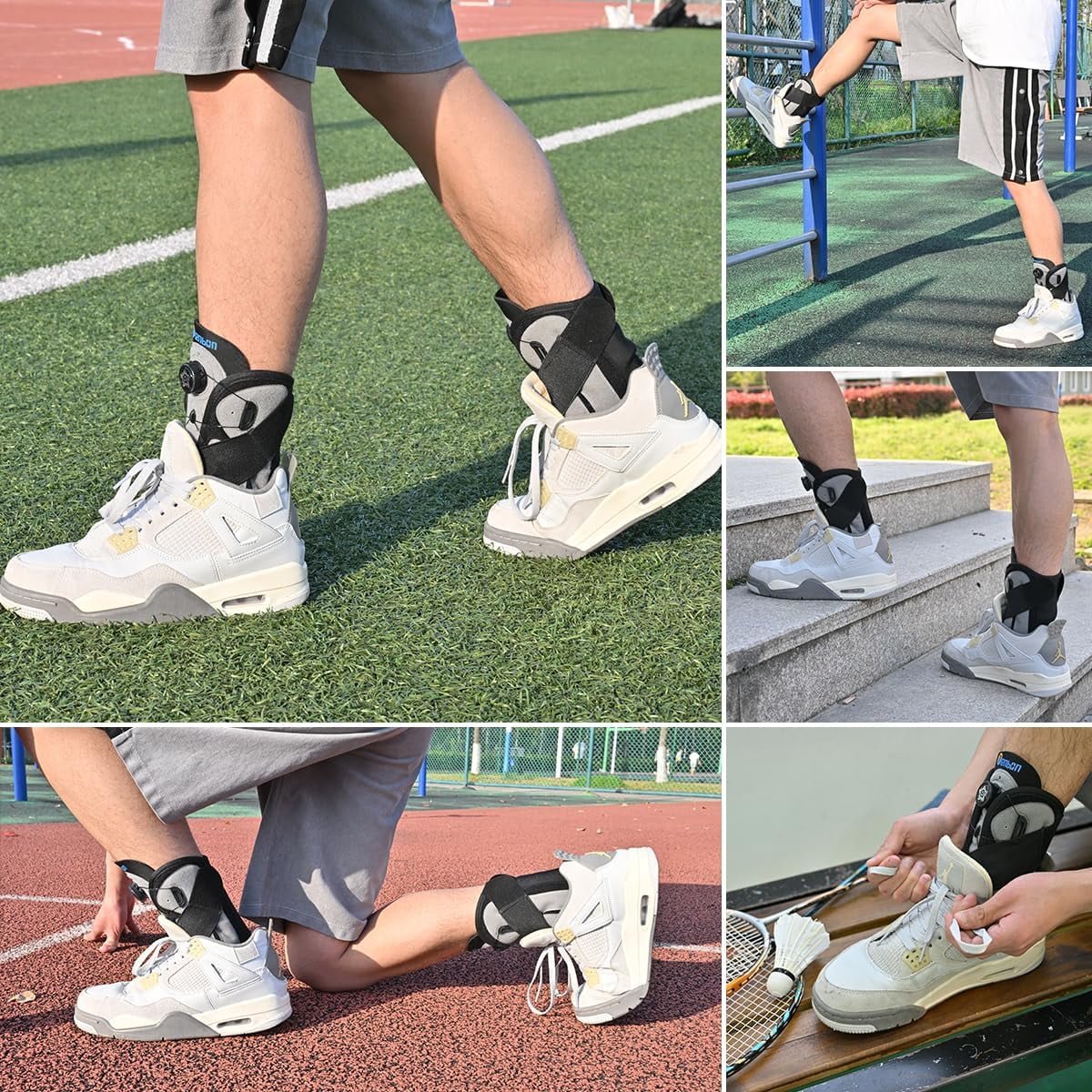 Tenbon Ankle Support Brace for Men and Women Adjustable Knob Ankle Brace for Plantar Fasciitis and Tendonitis - for Sports, Fitness, Injury Recovery, Sprain, 1PCS (Medium)