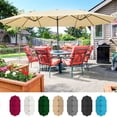 thumbnail image 2 of Polytrends Johnn 15-foot Double-Sided Outdoor Offset Patio Twin Umbrella Navy Blue 15ft, 2 of 5