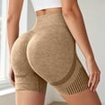thumbnail image 3 of High Waist Yoga Shorts Control Workout Running Athletic Fitness Training Bottoms Compression Seamless Breathable SummerKhakiM, 3 of 4