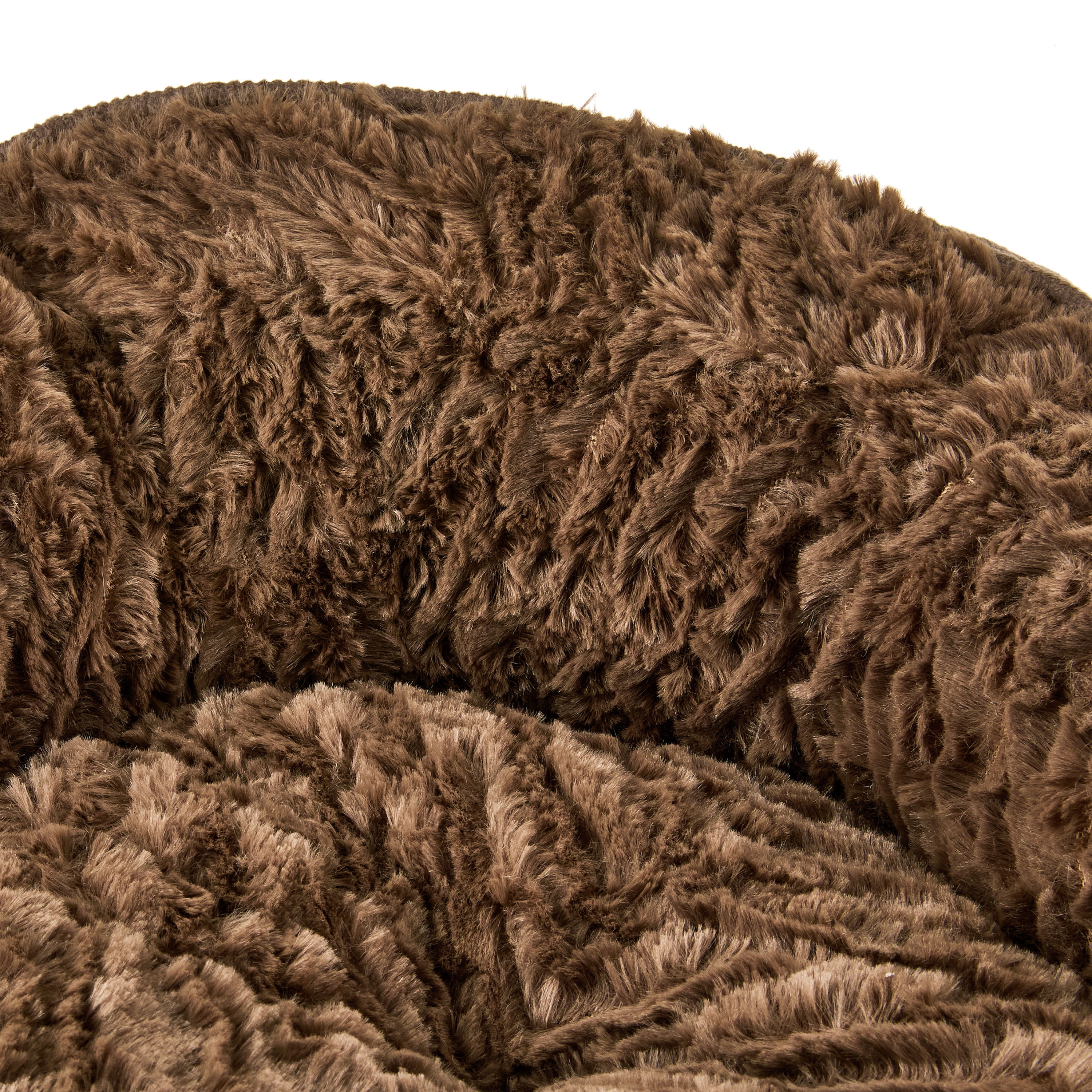 Vibrant Life Large Oval Cuddler Bolster Cat or Dog Bed, Brown, 32" x 42"