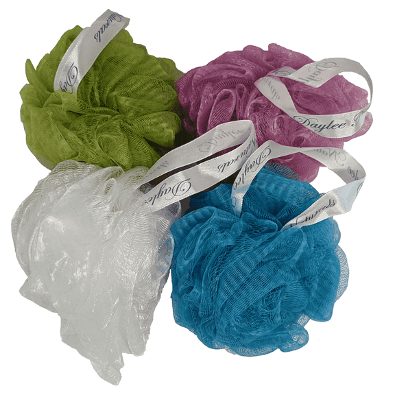 Daylee Naturals Mesh Bath Pouf Sponge 4 Pack