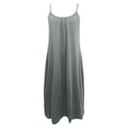 thumbnail image 6 of Ticikt Womens Maxi Dress 2026 Casual Strap Plus Size Loose Plain Long Office Summer Beach Travel Dresses,Color:Grey,Size:S, 6 of 6