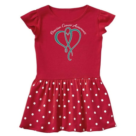 

Inktastic Ovarian Cancer Awareness with Teal Heart Ribbon Gift Baby Girl Dress