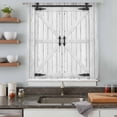thumbnail image 5 of Farmhouse Wood Grain Sheer Curtains 96 Inches Long, Vintage Country Barn Gate Grey Light Filering Curtains, Privacy Drapes Simi Floor to Veiling Curtain for Living Room Bedroom Large Window Treatment, 5 of 9