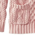 thumbnail image 3 of Dolkfu V-Neck Mens Sweater Button Down Pink Cable Knit Sweater Cardigan Mens Solid with Pocket Sweater Coats L, 3 of 5