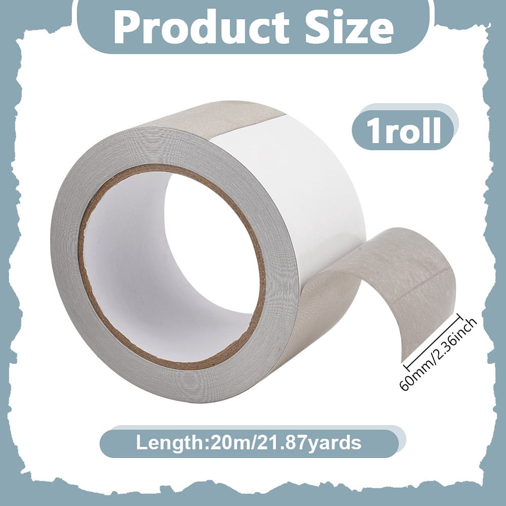 1 Roll 20M Single Sided Conductive Cloth Tape for EMI Shielding RF Blocking Laptop Cellphone LCD Cable Wire Harness Wrapping Silver 60mm