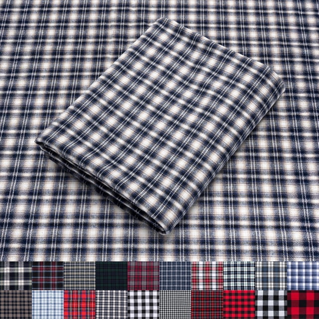 Franela de tela Pico Textiles tartán a cuadros azul y blanco 3 m