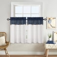 thumbnail image 2 of Kitchen Curtain Valance, Linen Blend Valance Curtains for Windows Rustic Country Color Block Curtain Valance for Bathroom Boho Button Rod Pocket Cafe Curtains, Grey, 54" W x 15" L, One Panel, 2 of 9