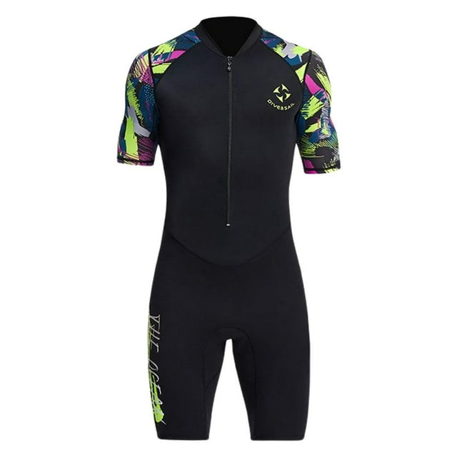 koolsoo Combinaison 1,5 mm Homme, Combinaison de Plongée surf Homme Apnée Néoprène Combinaison Manches Courtes TG