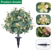 23.6in Artificial Eucalyptus Ground Plants Tree, Faux Greenery Stake Decor, Lifelike Outdoor Plants for Garden Landscaping, Artificial Green Tree for Yard and Patio Exterior Decoration, Multicolor