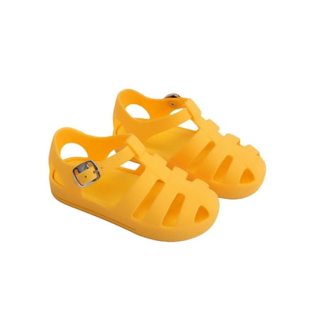 

Kids Girls Boys Casual Sandals Solid Color Hollow-Out Soft Sole Non-Slip Flat Shoes